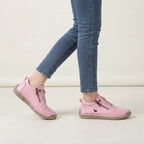 Comfort Sneakers Side Zip Wide Toe Box Elastic Laces