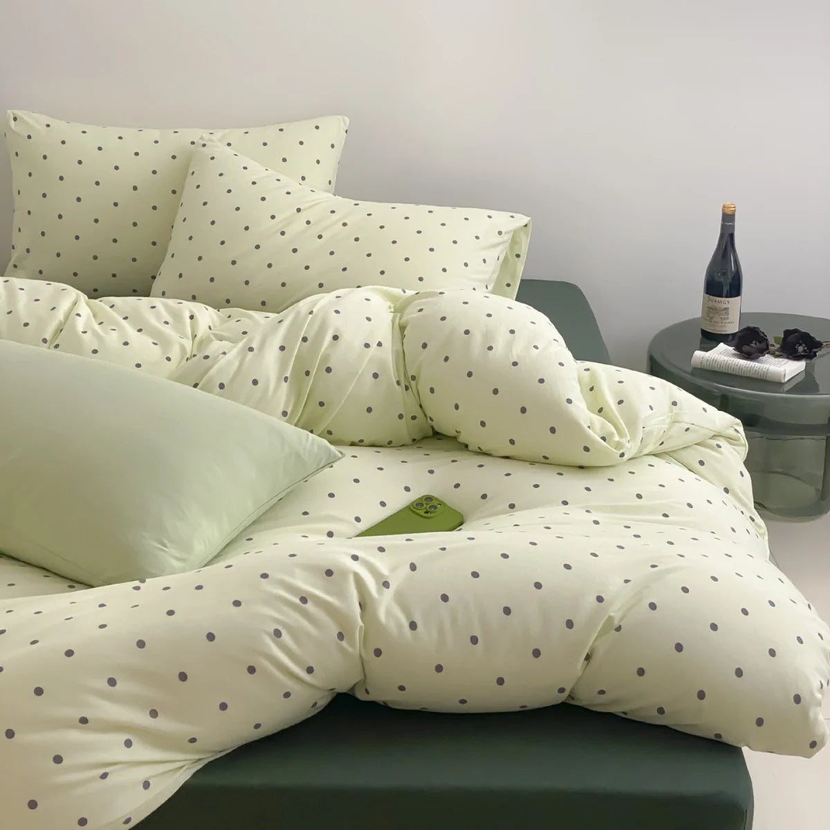 Comforter Set Cotton Polka Dot Matching Pillowcases
