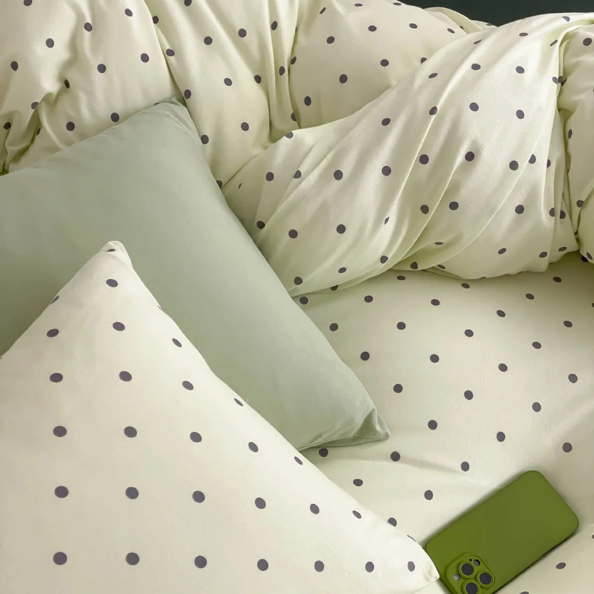 Comforter Set Cotton Polka Dot Matching Pillowcases