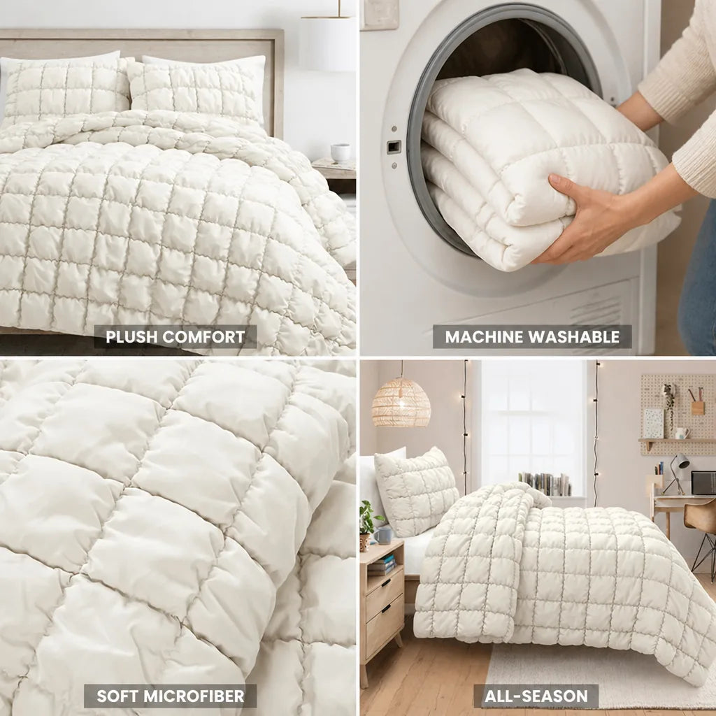 Comforter Set Plush Microfiber All-Season Set of 3