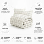 Comforter Set Plush Microfiber All-Season Set of 3