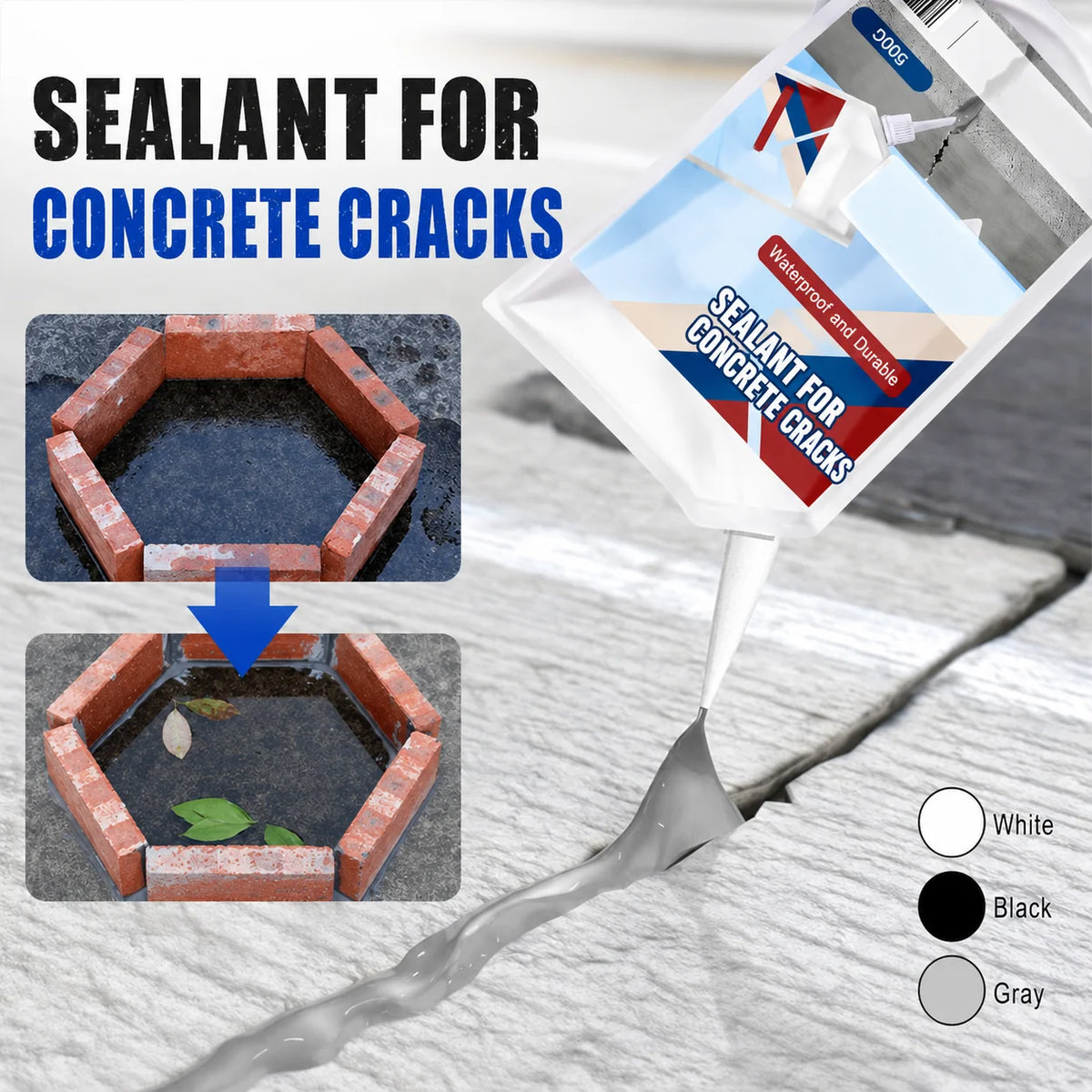 Concrete Crack Sealant Deep-Penetrating Waterproof & Flexible