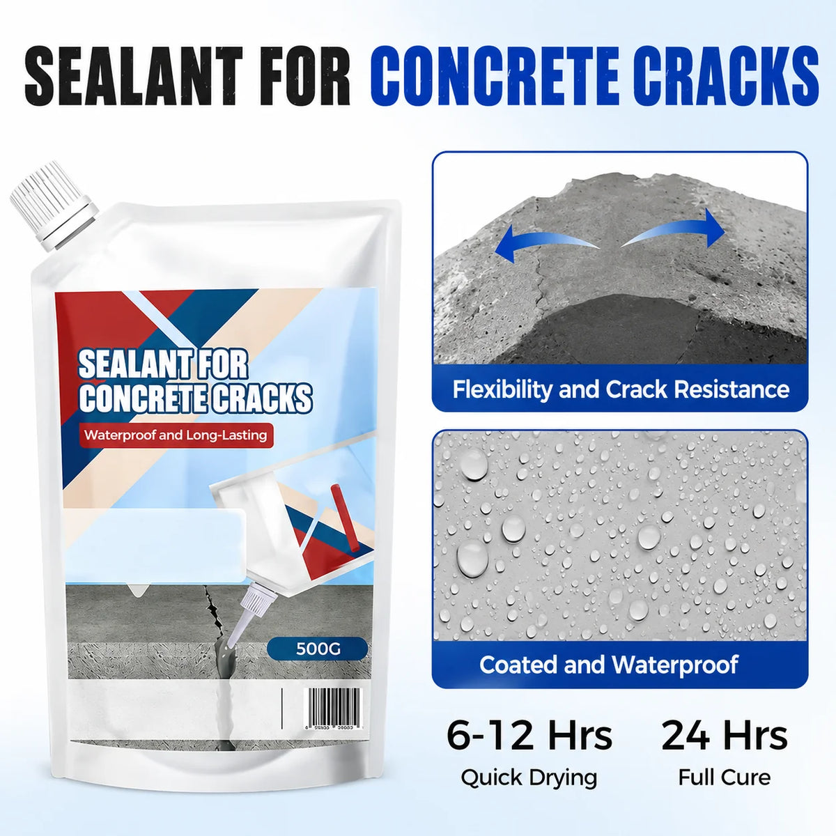 Concrete Crack Sealant Deep-Penetrating Waterproof & Flexible