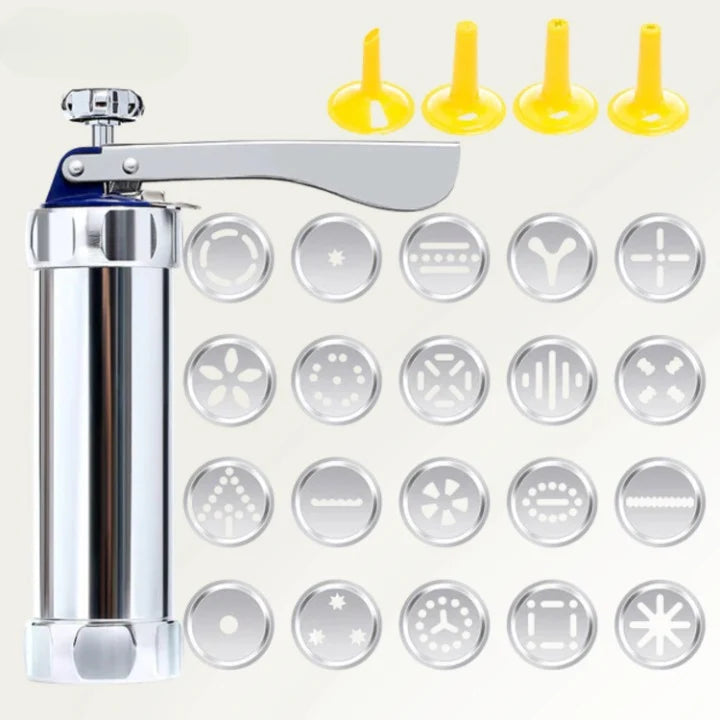 Cookie Press Adjustable Rotary Dial 20 Patterns Rust-Resistant
