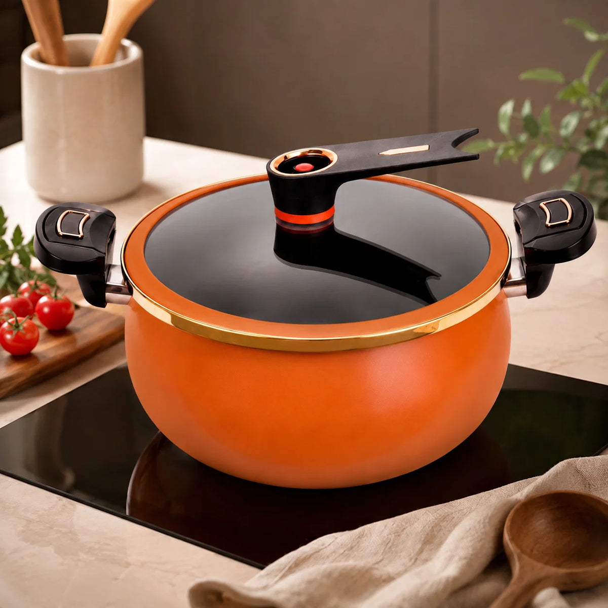 Cooking Pot 7.4 Quart Non-Stick Induction Compatible
