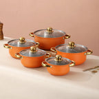 Cookware Set Stainless Steel Glass Lids 10-Piece