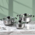 Cookware Set Stainless Steel Glass Lids 10-Piece