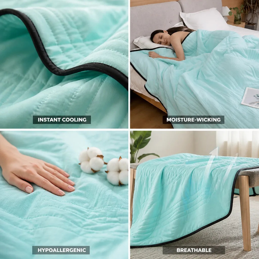 Cooling Blanket Moisture-Wicking & Breathable Hypoallergenic Polyester