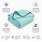 Cooling Blanket Moisture-Wicking & Breathable Hypoallergenic Polyester