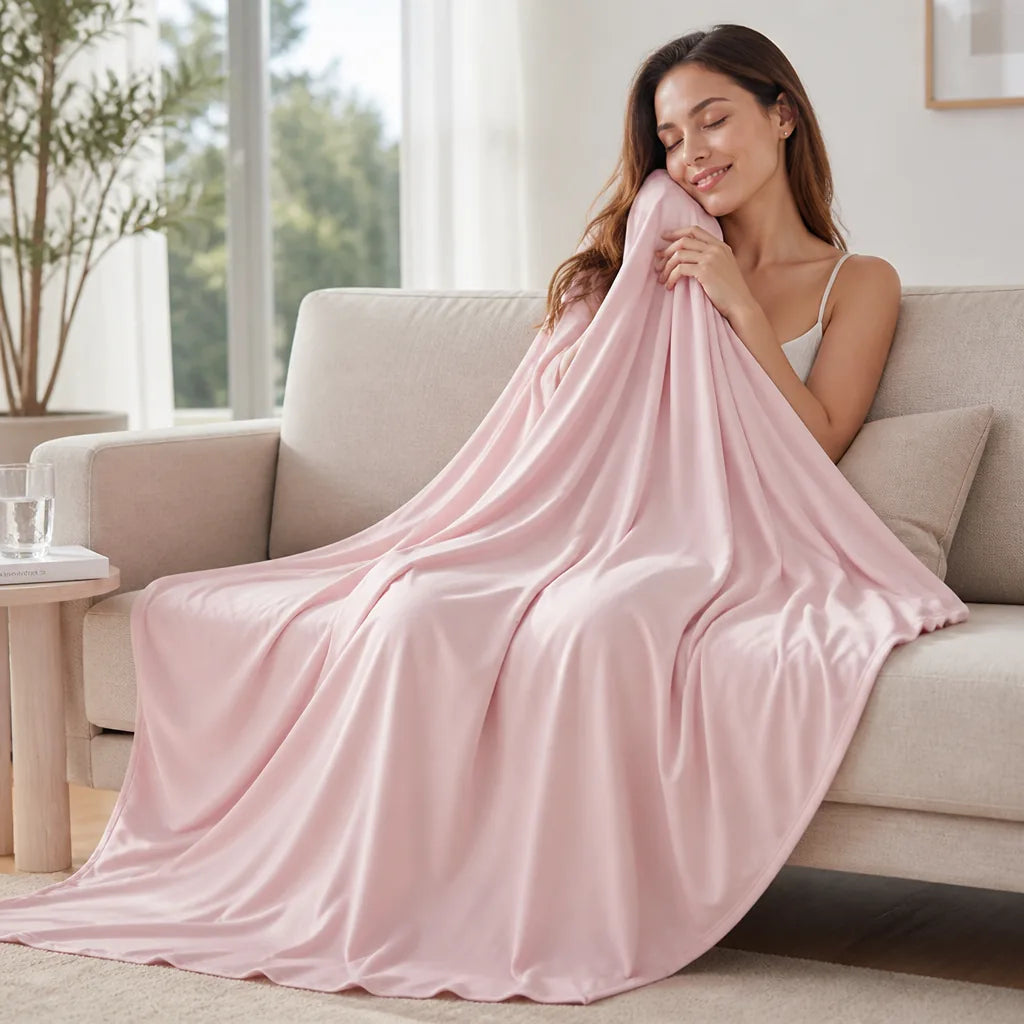 Cooling Blanket Temperature Regulating Ultra-Soft Breathable