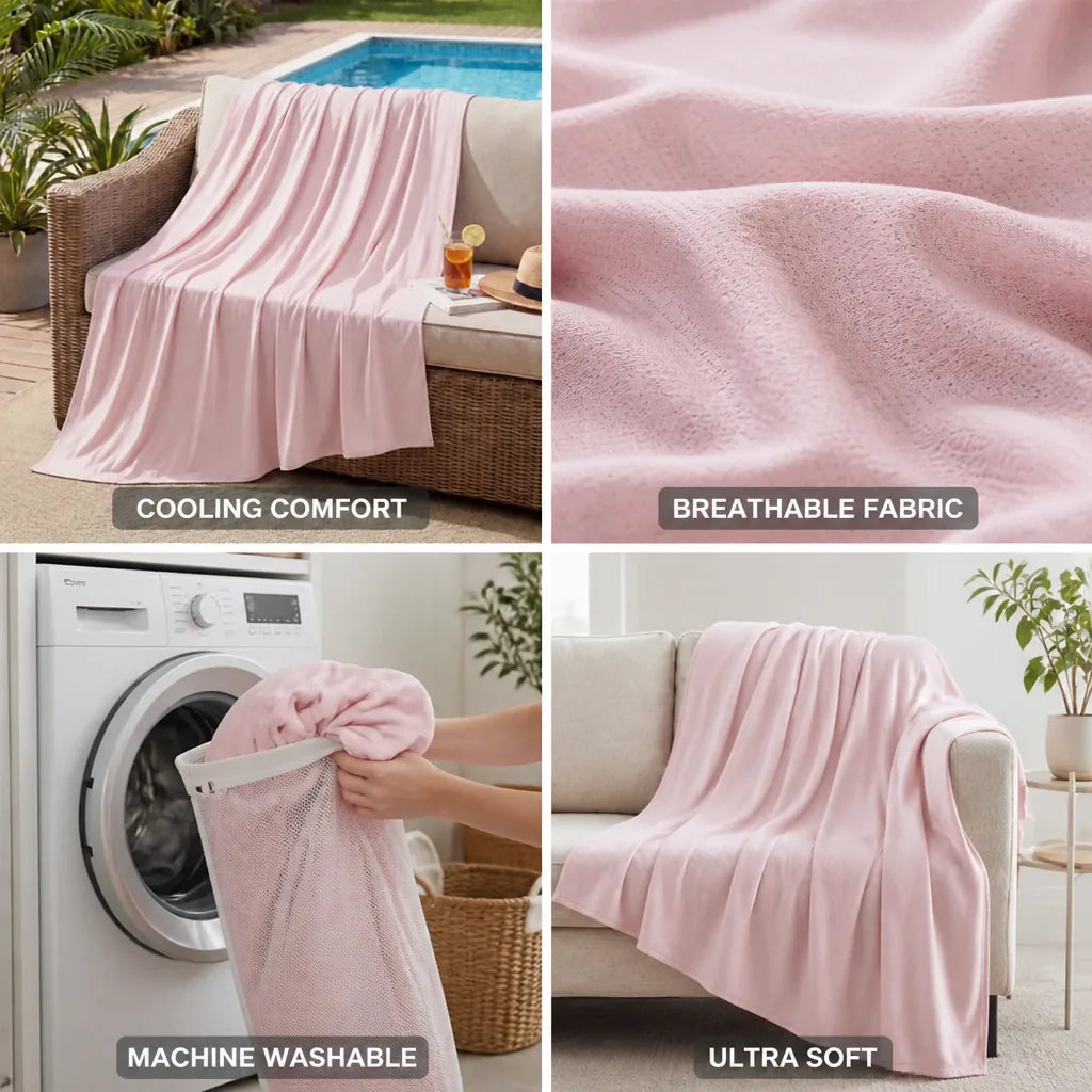 Cooling Blanket Temperature Regulating Ultra-Soft Breathable