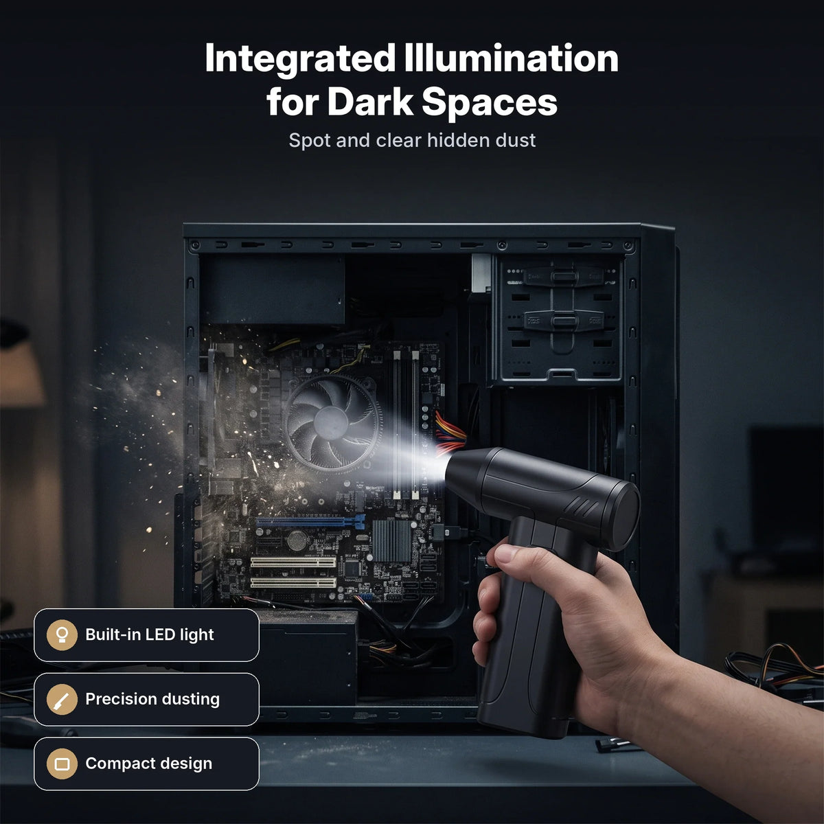 Cordless Air Duster 100,000 RPM Rechargeable LED Display
