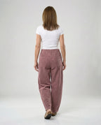 Corduroy Pants Soft Stretch Wide-Leg Elastic Waistband