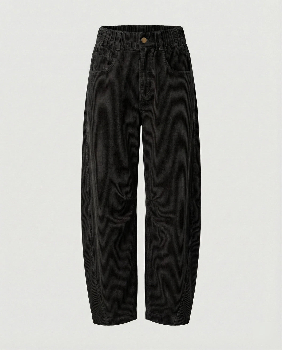 Corduroy Pants Soft Stretch Wide-Leg Elastic Waistband