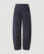 Corduroy Pants Soft Stretch Wide-Leg Elastic Waistband