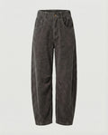 Corduroy Pants Soft Stretch Wide-Leg Elastic Waistband