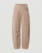 Corduroy Pants Soft Stretch Wide-Leg Elastic Waistband