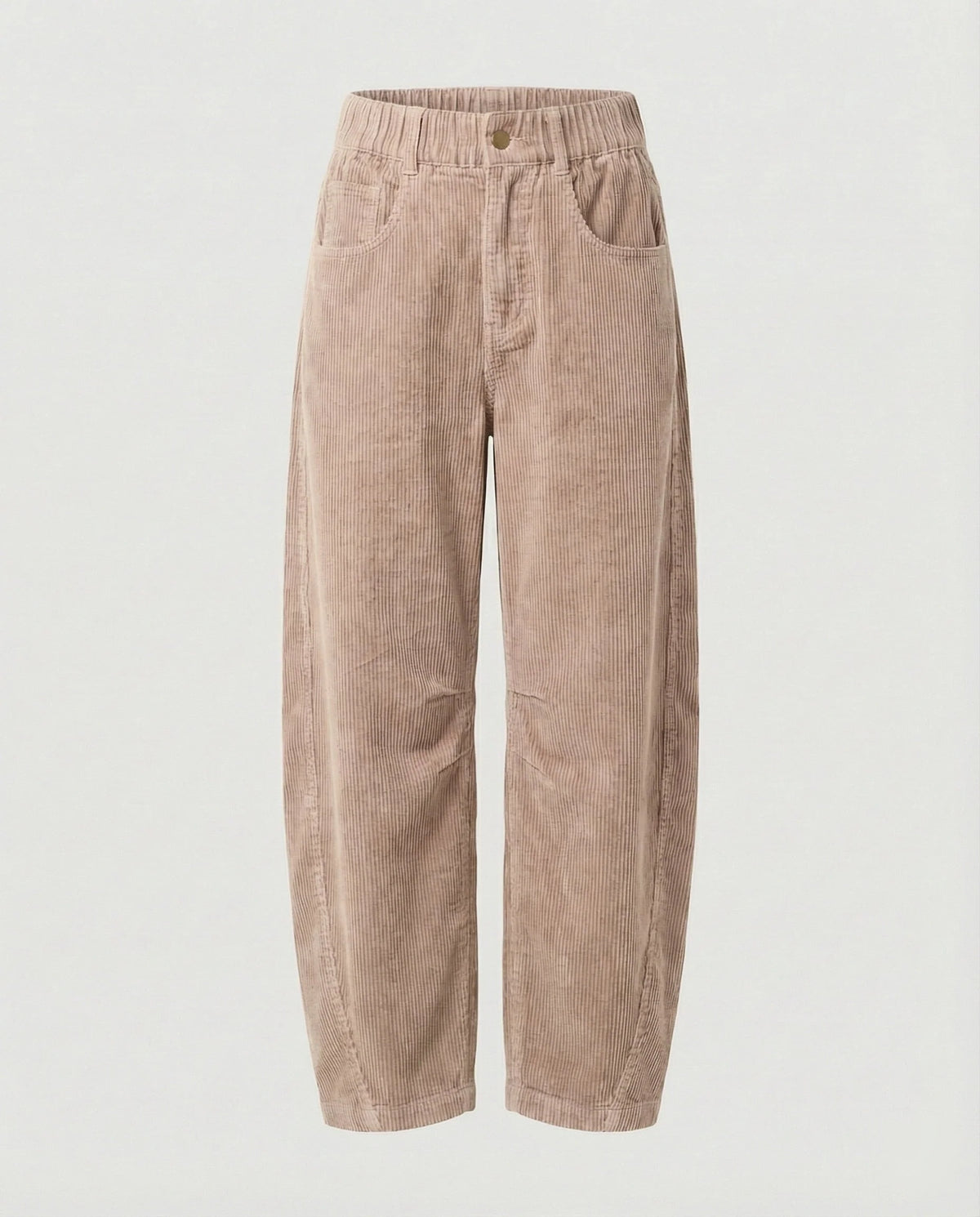 Corduroy Pants Soft Stretch Wide-Leg Elastic Waistband