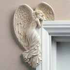 Corner Wall Decor Angel Wing Resin Matte White