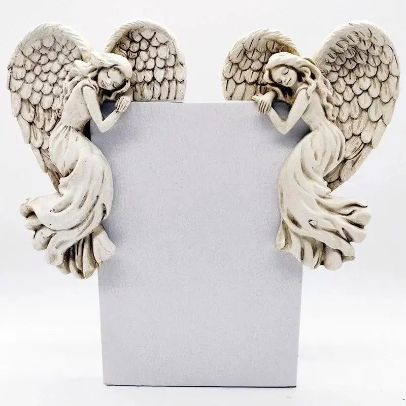 Corner Wall Decor Angel Wing Resin Matte White