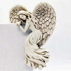 Corner Wall Decoration Angel Wing Resin Matte White