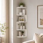 Corner Wall Shelf Multi-Tier Space-Saving MDF Storage