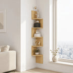 Corner Wall Shelf Zigzag Design 5-Tier Space-Saving Display