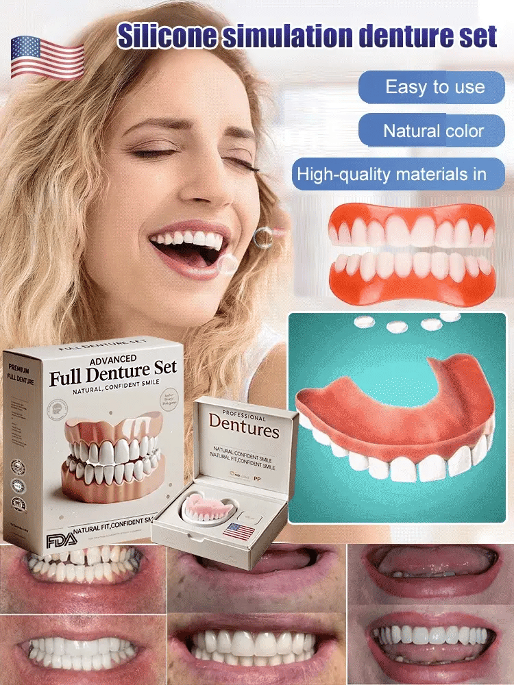 Cosmetic Denture Set Warm-Water Moldable Reusable Upper & Lower