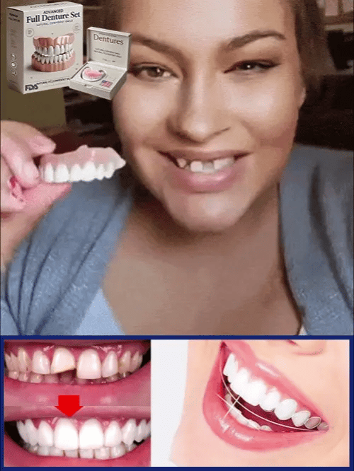 Cosmetic Denture Set Warm-Water Moldable Reusable Upper & Lower