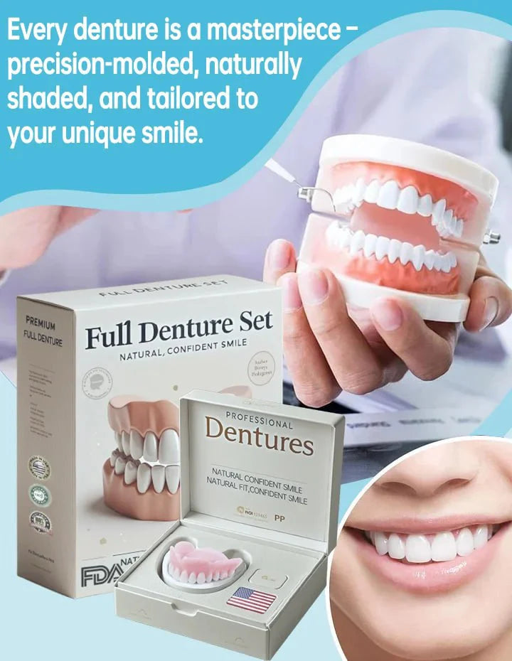 Cosmetic Denture Set Warm-Water Moldable Reusable Upper & Lower