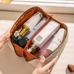 Cosmetic Organizer Water-Repellent PU Leather Multiple Compartments