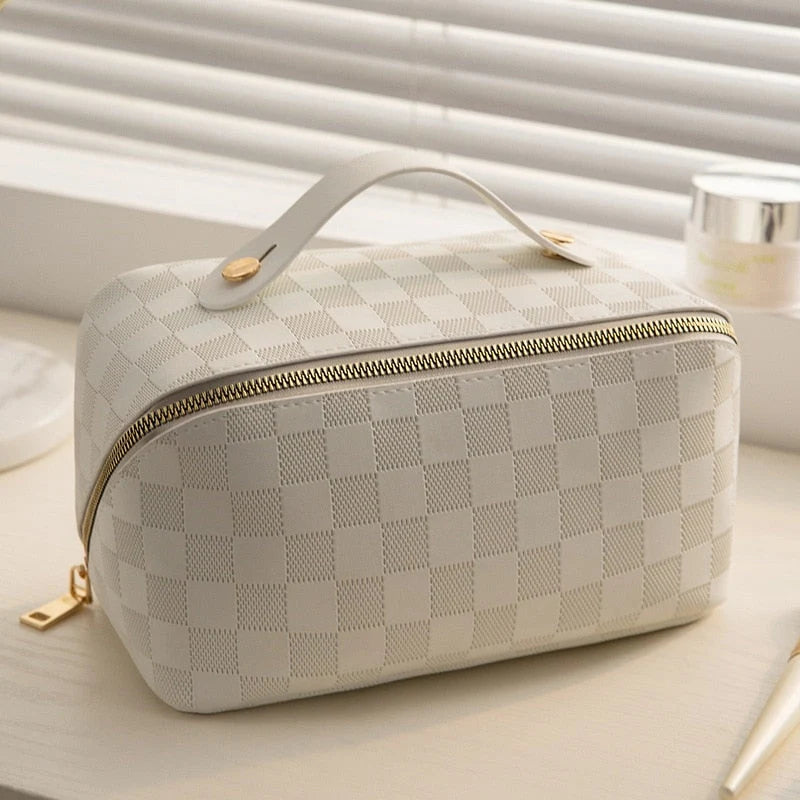 Cosmetic Organizer Water-Repellent PU Leather Multiple Compartments