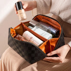 Cosmetic Organizer Water-Repellent PU Leather Multiple Compartments