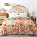 Cotton Blanket Reversible Jacquard Lightweight Breathable