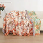 Cotton Blanket Reversible Jacquard Lightweight Breathable