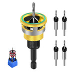 Countersink Drill Bit Set Adjustable Depth Stop & Laser Scale