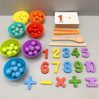 Counting Beads Set Montessori Wooden Colorful