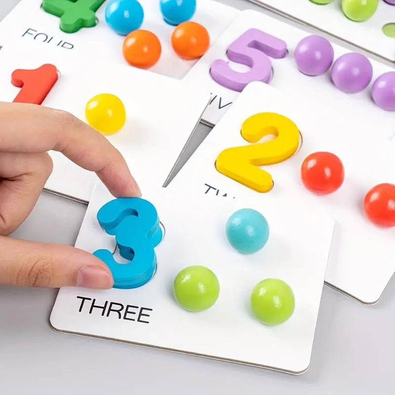 Counting Beads Set Wooden Beads & Tools With Storage
