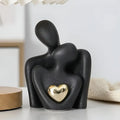 Couple Figurine Minimalist Ceramic Enamel Compact