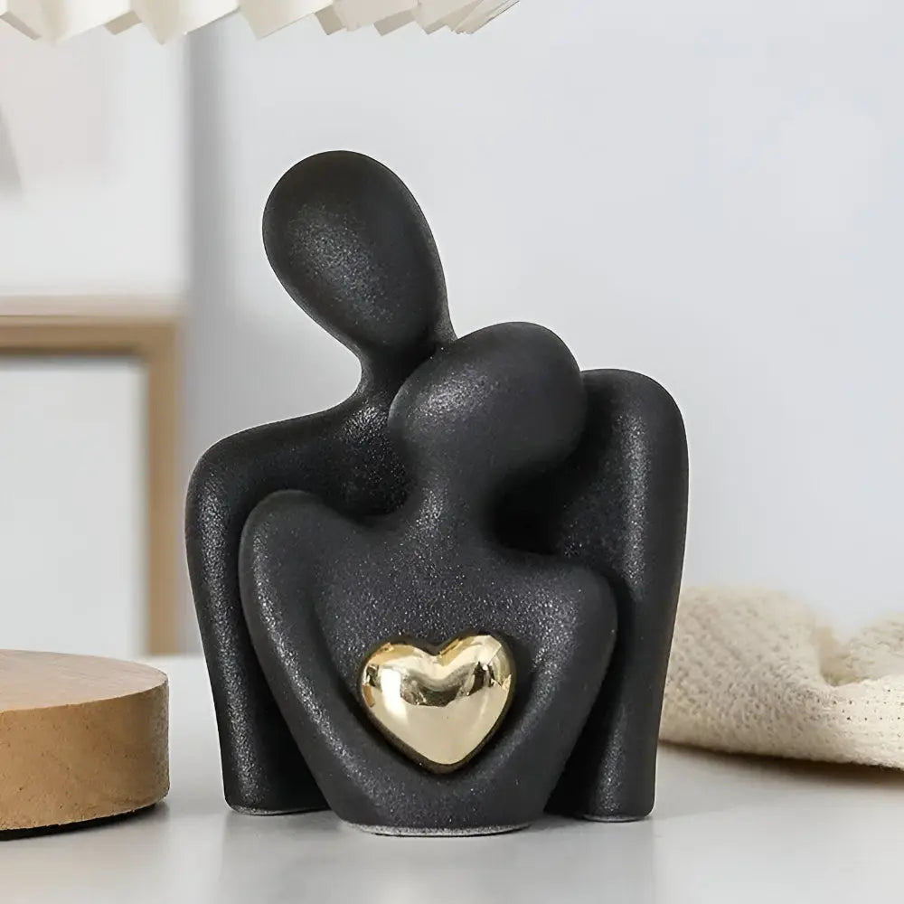 Couple Figurine Minimalist Ceramic Enamel Compact