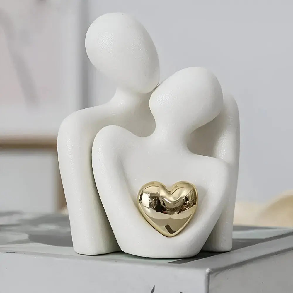 Couple Figurine Minimalist Ceramic Enamel Compact