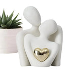 Couple Figurine Minimalist Ceramic Enamel Compact