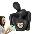 Couple Figurine Minimalist Ceramic Enamel Compact