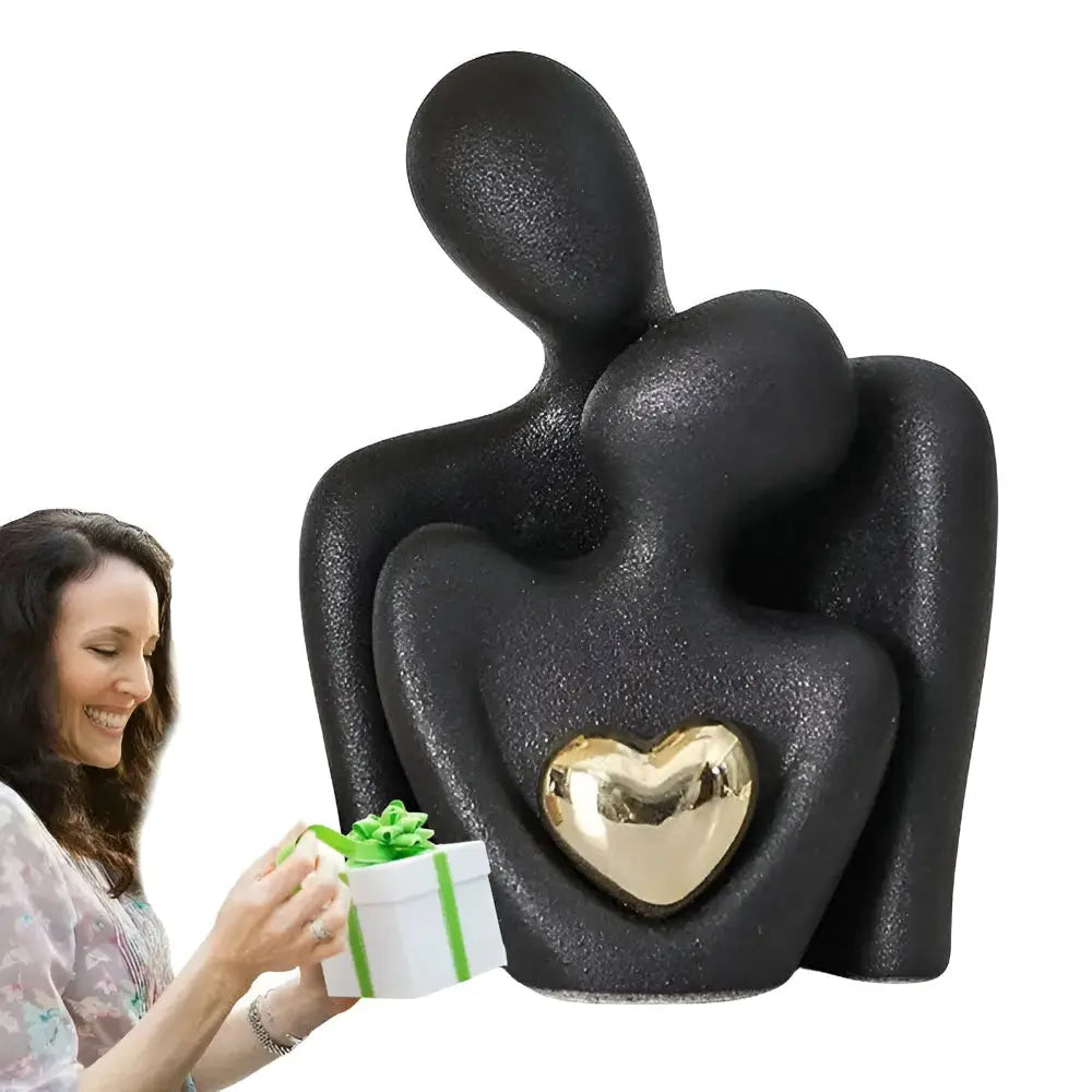 Couple Figurine Minimalist Ceramic Enamel Compact
