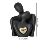 Couple Figurine Minimalist Ceramic Enamel Compact