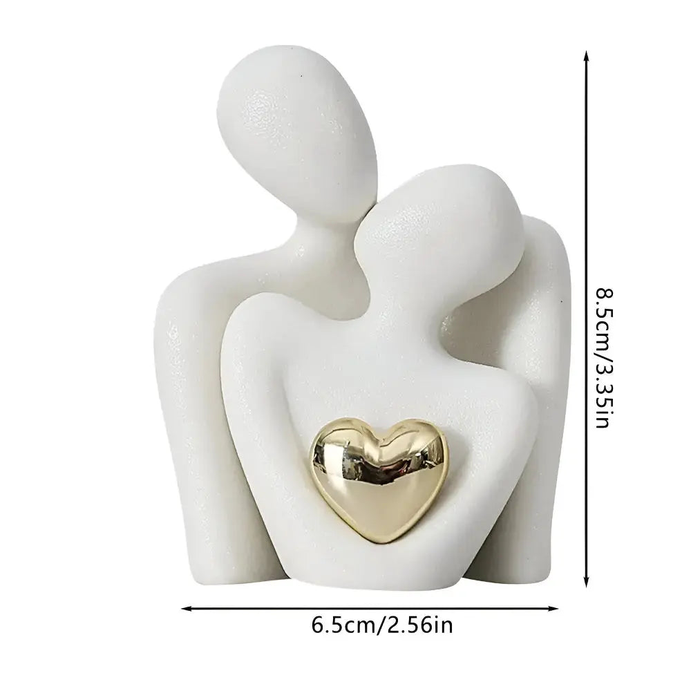 Couple Figurine Minimalist Ceramic Enamel Compact