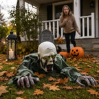 Crawling Zombie Figure Motion-Activated Glowing Eyes & Sound