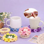 Crochet Kit Flower Coasters & Basket Mercerized Cotton