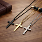 Cross Necklace Stainless Steel Pendant 23.62-Inch Chain