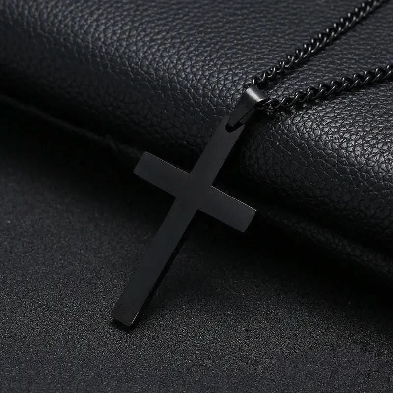 Cross Necklace Stainless Steel Pendant 23.62-Inch Chain